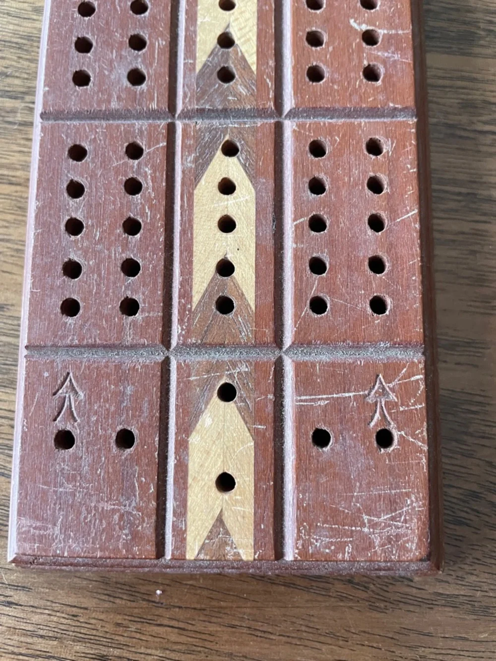 Wooden Cribbage Board Game - Brown
